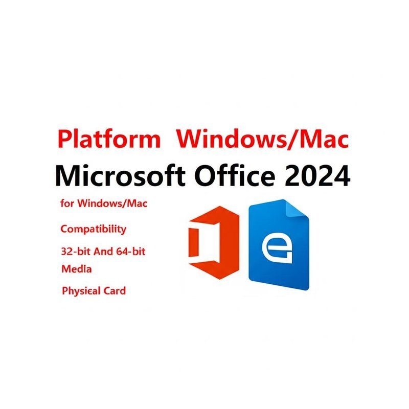 Platform Windows/Mac Microsoft Office 2024 untuk Windows/Mac Kompatibilitas 32-bit Dan 64-bit Media Kartu Fisik