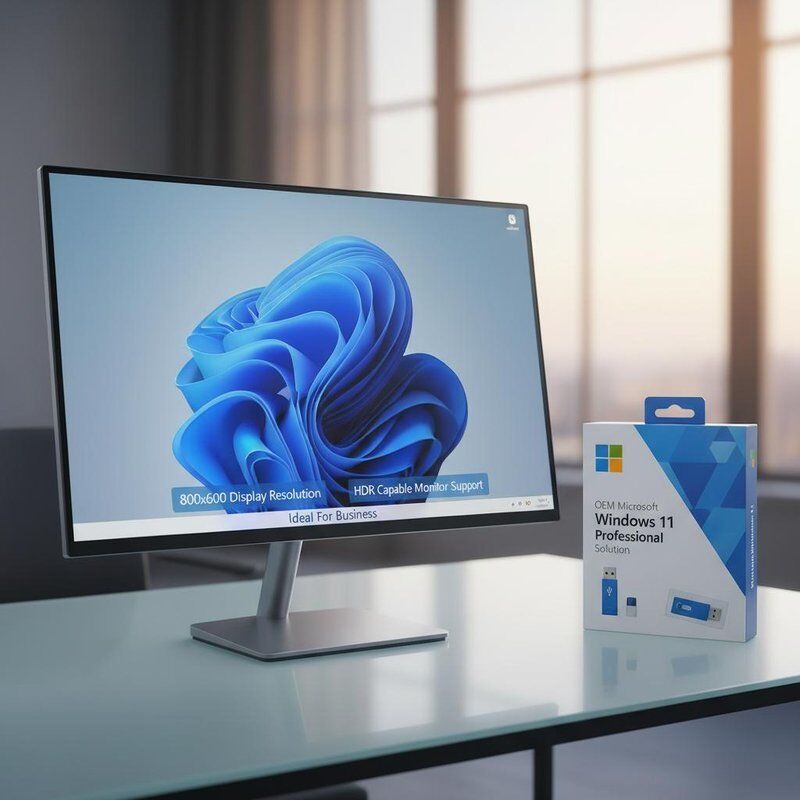 OEM Microsoft Windows 11 Professional solution featuring 800x600 display resolution and HDR capable monitor support ideal for business